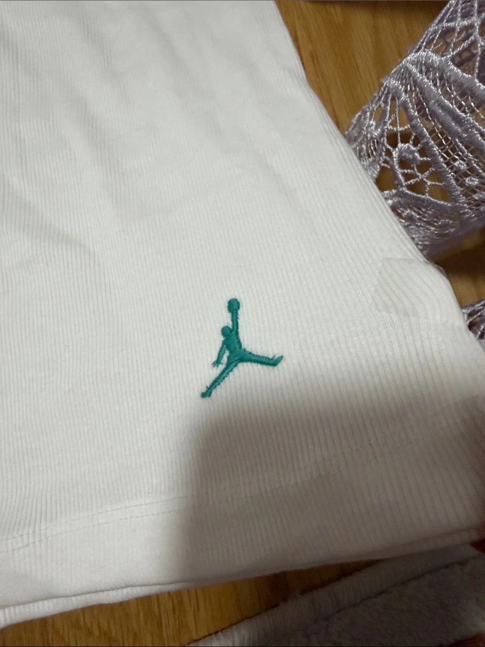Jordan White Tank Top with Teal Jumpman Logo